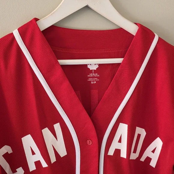 Urban Heritage S Vintage Y2K Patriotic Athletic Sporty Canada Baseball Jersey - Picture 6 of 12